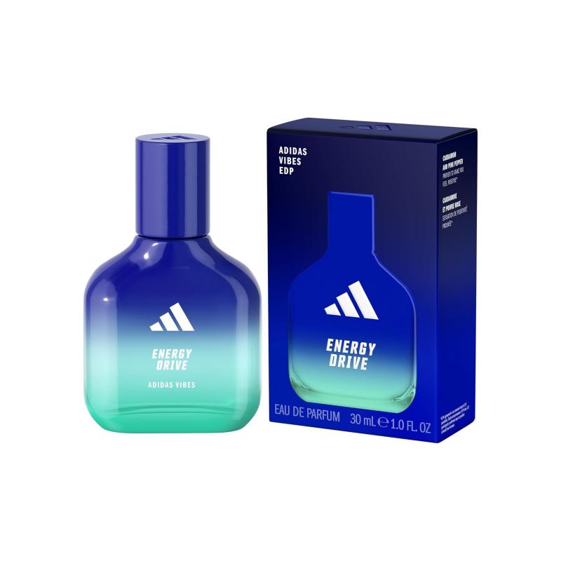 Adidas Vibes Energy Drive Power Draw Perfumes Fougere Aromatic Notes Eau De Parfum EDP Bergamot Musk 30ml/50ml/100ml 30ml