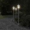 VidaXL Lampadaires d'extérieur 3 pcs argenté 120 cm acier inoxydable, éclairage au sol d'extérieur, éclairage au sol de 4006384