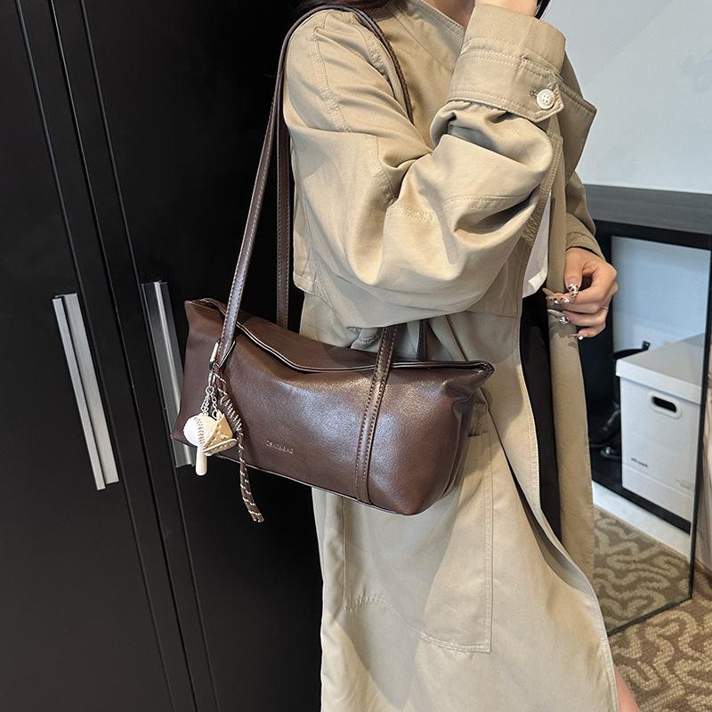 

Сумки Женские модные ретро-портативные сумки для поездок на работу Простые сумки через плечо большой вместимости Сумки подмышки no pendant темно-коричневого