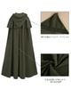 Long Hooded Medieval Vintage Cape for Halloween Witch Cape Size [Kami-Yu-Hyaku] Cosplay, (Green, S)