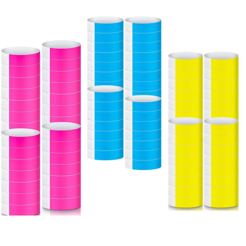300 Stück Papierarmbänder, Wasserdichte Neon-Papierarmbänder zur Identifizierung für Veranstaltungen, Musikfestivals, Konzerte, Ausstellungen