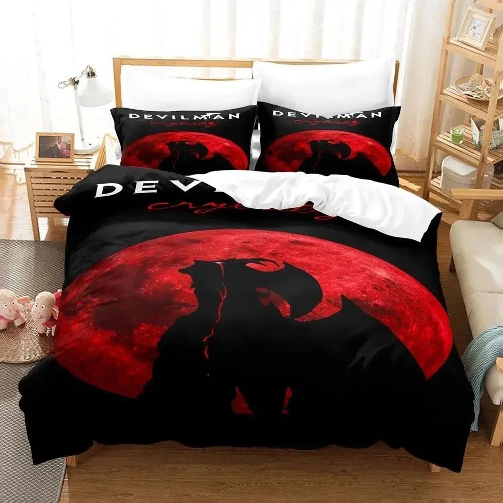 Anime Devilman Crybaby Sängkläder Kollektion Påslakan Säng Kollektion Påslakan Örngott Täcke King Queen Storlek Pojkar Vuxna Sängkläder Kollektion
