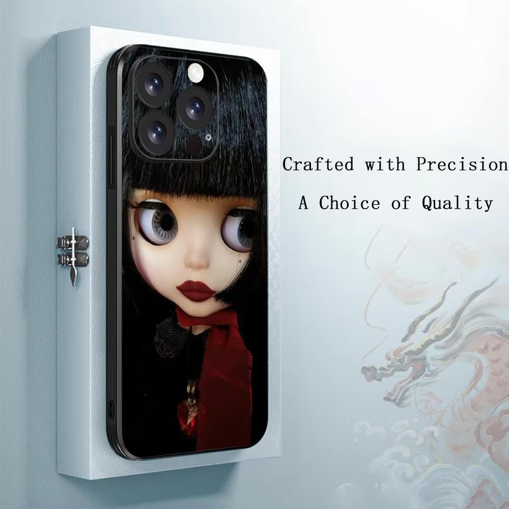 Bl-ytheS Cute doll fashion design Phone Case For iPhone 17 16 16e 15 14 13 12 11 Plus Mini Pro Max Soft black Shockproof Cover