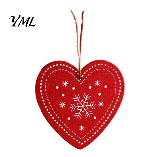 Reusable Seasonal Ornaments Christmas Tree Wooden Pendant, Vintage Cartoon Ornament with Lanyards, Classic Red White Decorations Lightweight