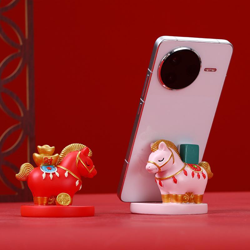 Year of the Horse Mascot Phone Stand - Creative Riches Desktop Ornament & Gift