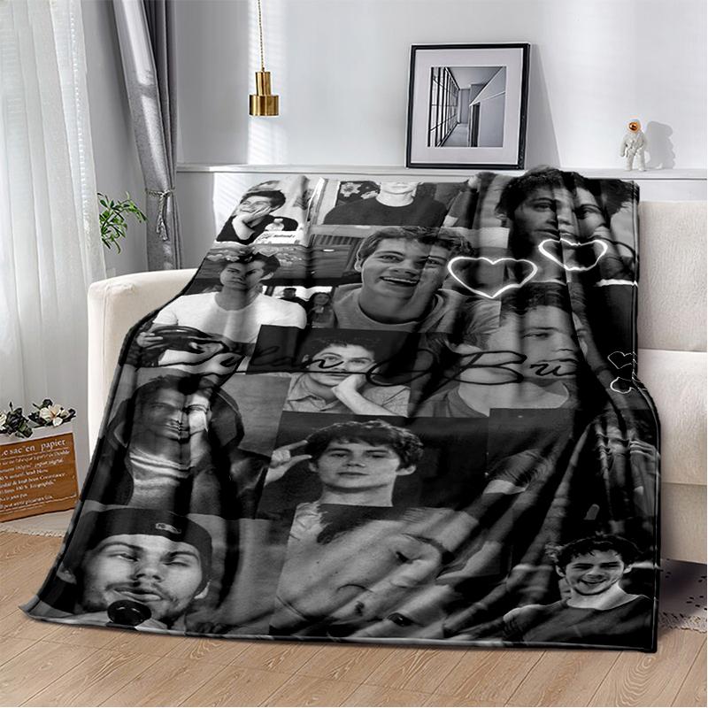 3D Dylan O’Brien DOB Actor Soft Plush Blanket,Flannel Blanket Throw Blanket for Living Room Bedroom Bed Sofa Picnic Cover Gift
