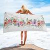 Floral Beach Towel Microfiber Quick Dry Botanical Flower Bath Towel Oversized Sand Free Travel Swim Towels Gift for Women Girl
