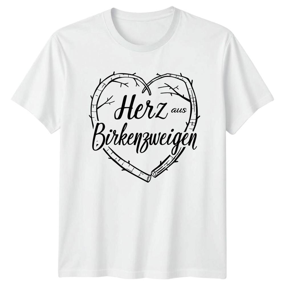 Herz Aus Birkenzweigen TShirt Woodland Nature Birthday Gift For Him And Her S