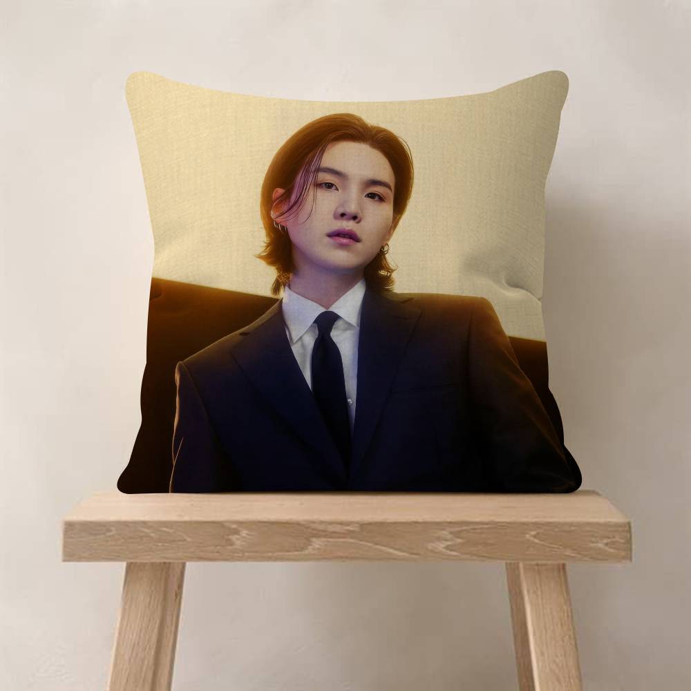 Korean idol singer Pillow Covers Cartoon Sofa Decorative Home Doublesided Printing Short Plush Cute Cushion Cover