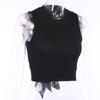 Kvinnor sommar ärmlös rygglös enfärgad bar midriff väst Crop Top