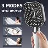 Big Panel Large Flow Handheld Shower Head High Pressure Water Saving Spray Nozzles 3 Modes Adjustable Bathroom Showerhead