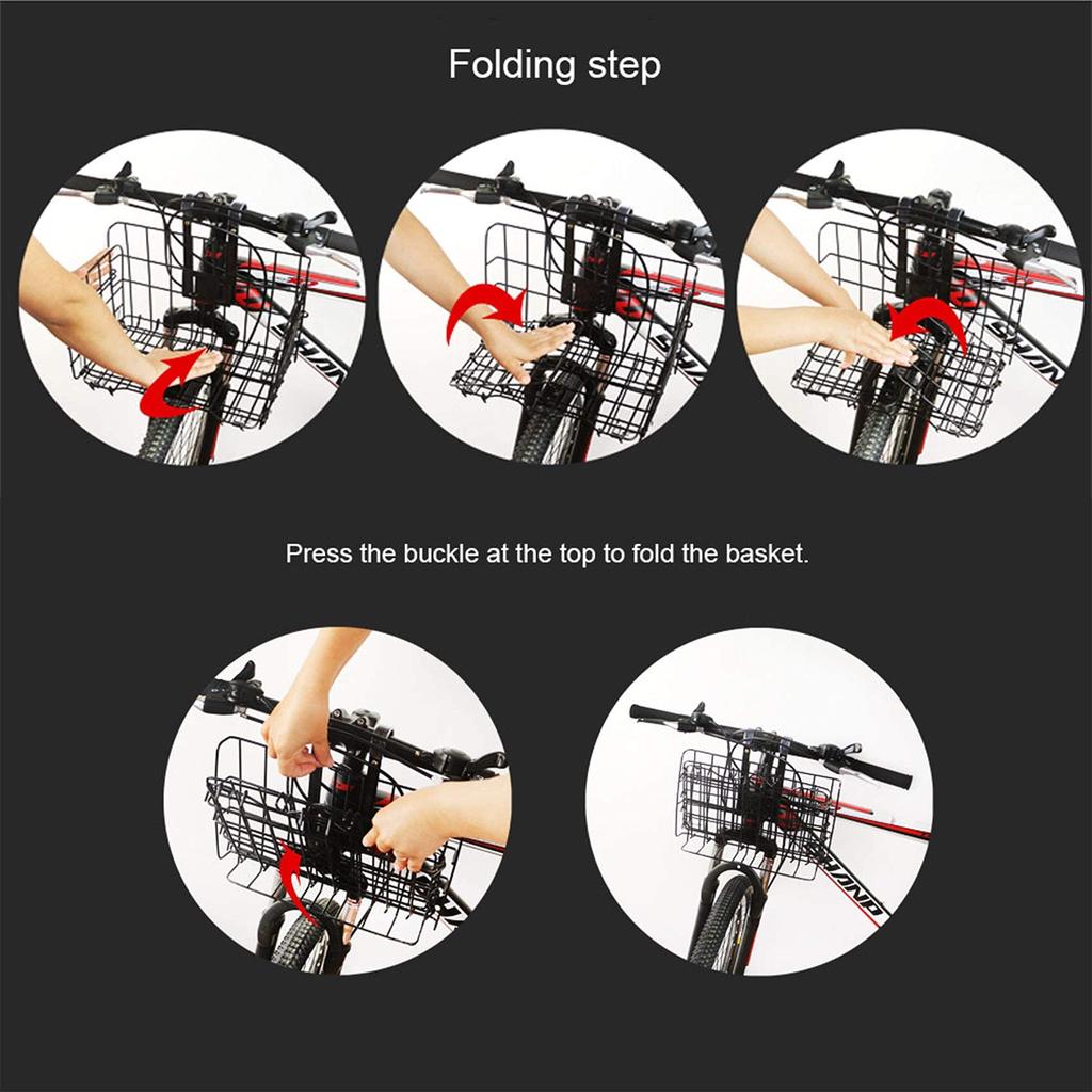 Enkrio Folding Bicycle Detachable Front Basket with Large Easy for Mountain Folding Commuter and More Basket, Capacity, Installation, Bikes, Bikes,