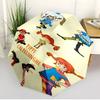 Pippi Longstocking Print Automatic Open Close Umbrella, Portable Foldable Umbrella, for Outdoor Commute Camping Trip, Ideal Birthday Gift