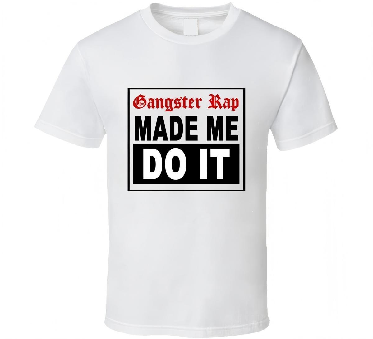 Gangster Rap Made Me Do It T-Shirt XXL белый