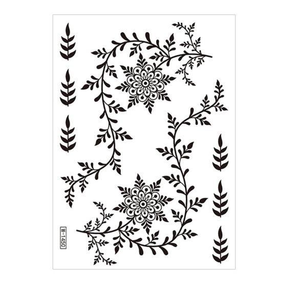 Temporary Tattoos Stickers Fake Body Arm Chest Shoulder Tattoos with Black Lace Flower