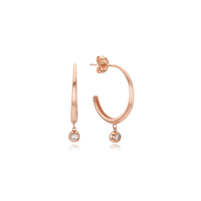 

Tirr Lirr Simple Hoop Dew Silver Pink Earrings TESSVP11737M single type