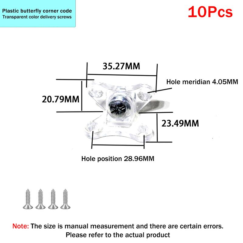 6/10Sets Removable Corner Bracket Zinc Alloy Butterfly Corner Bracket With Screws - Support Connectors For Furniture Drawers