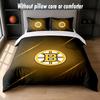 Set Biancheria da Letto Design Boston Bruins 1 Copripiumino + 2 Federe Morbido Traspirante Biancheria da Letto per la Casa