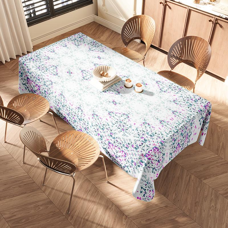 Modern Floral Tablecloth Set: Premium Printed Table Cloths For Dining Rooms In 5 Different Sizes Decorative Flower Design Placem