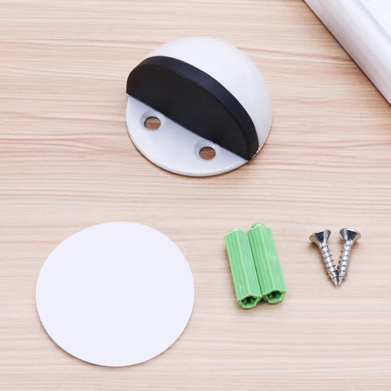 Genuine Stainless Steel Magnetic Door Stopper with Rubber Semi-Circular Anti-Collision Design