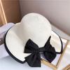 Small Straw Hat Women's Summer Seaside Beach Hat Vacation Versatile Small Fresh Bow Sunscreen Visor