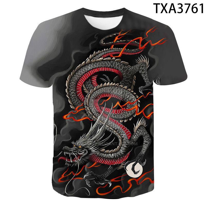 Tričko s 3D digitálním potiskem s kulatým výstřihem, krátkým rukávem, vzorem draka Muži Ženy Neformální Páry Punková trička