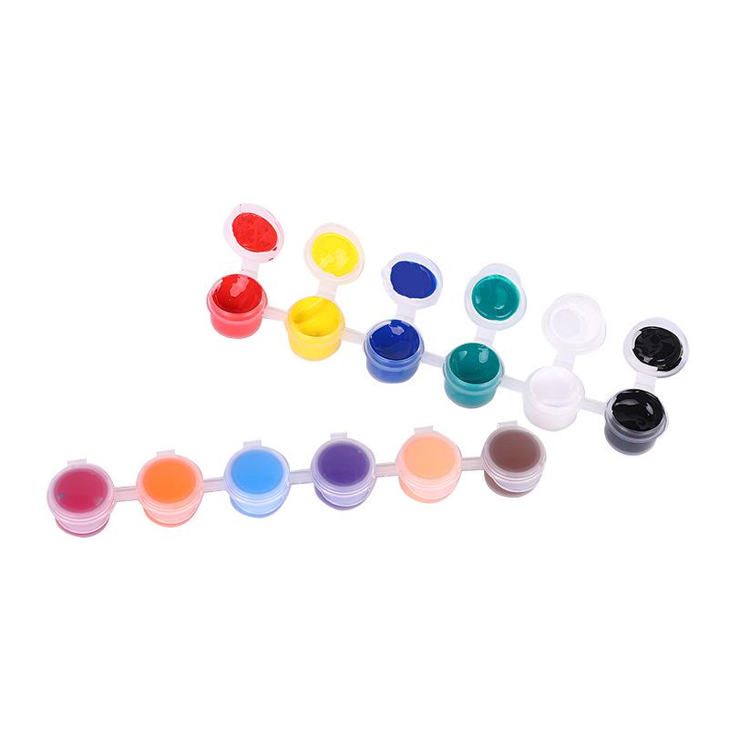 Acrylic Paint Set: 12 Colors, 2ml Each, 6-in-1 for Kids' DIY Art and Graffiti Projects.