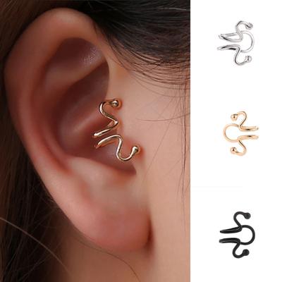 Simple Women Geometric Curve Ear Cuff Clip Earrings No Piercing Jewelry Gift