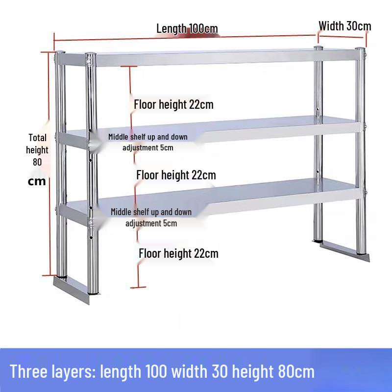 

Bodehui Industrial Stainless Steel 3-Tier Standing Storage Rack