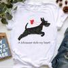 A Schnauzer Stole My Heart Funny Graphic T Shirts Women Summer White Short Sleeve Casual T-Shirt Ladys Girls Top Dog Lover Gift