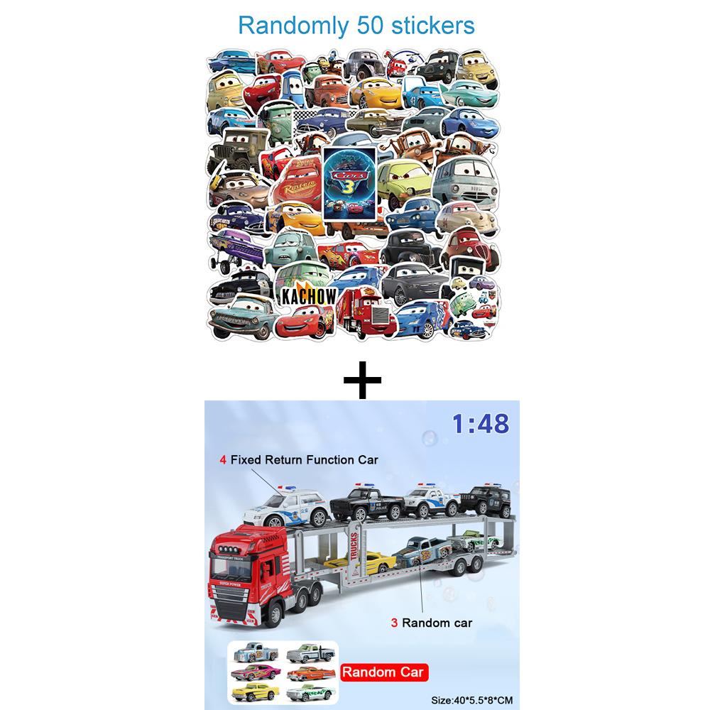 1:48 Alloy Diecast Car Carrier Model Toys Miniature Cars Double Decker Light Sound Trailer Transport Vehicle Boys Birthday Gifts