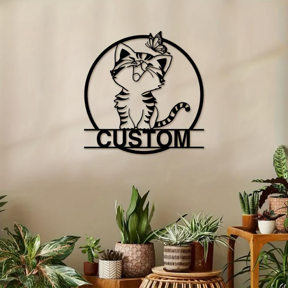 Personalized Metal Wall Art Custom Pet Sign Rustic Home Decor Cat Lover Gift Indoor Outdoor