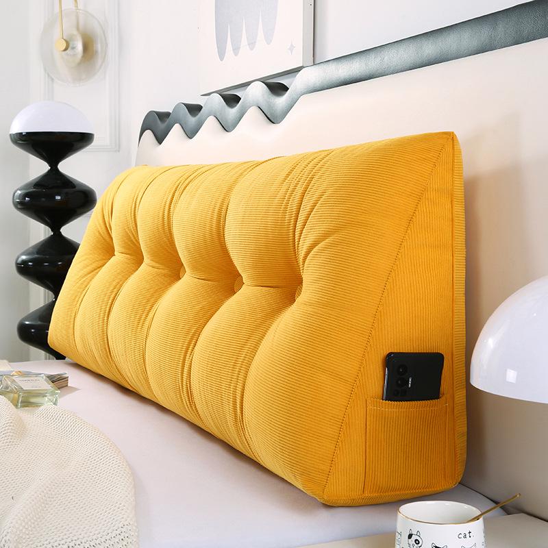 Triangle Large Backrest Lumbar Support Cushion - Solid Color Sofa & Bed Pillow