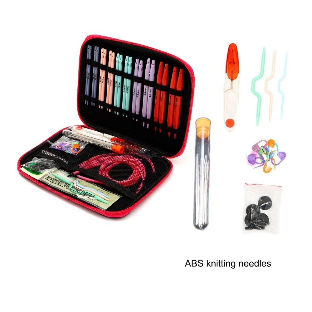 Beginner Ergonomic Handles Single Pointed Cable Needles Knitting Set ABS Circular Knitting Needles
