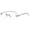 GM metal rimless glasses Y2K Spice Girl concave flat glasses nerd water silver sunglasses 8027 batches