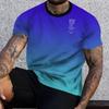 Summer Men's T-shirt 3D Gradient Print K Pattern Fashion Crew Neck Short Sleeve Tees Harajuku Oversized Men Pullover Top