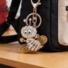Wear-resistant Keychain Sparkling Rhinestone Bee Cute Animal Key Ring Bag