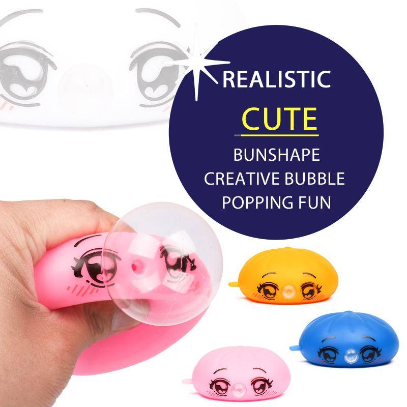 Creative Blowing Bubble Steamed Bun Stress Relief Toy Soft Squeeze Fidget Toy Ideal for All Ages Relaxation Gifts one size