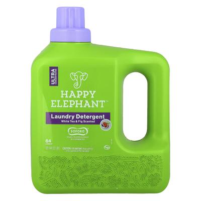 Happy Elephant Laundry Detergent, White Tea & Fig, 1.89 L (64 Fl Oz)