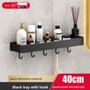 Bathroom Wall Shelf Aluminum Black For Shower And Toilet Storage