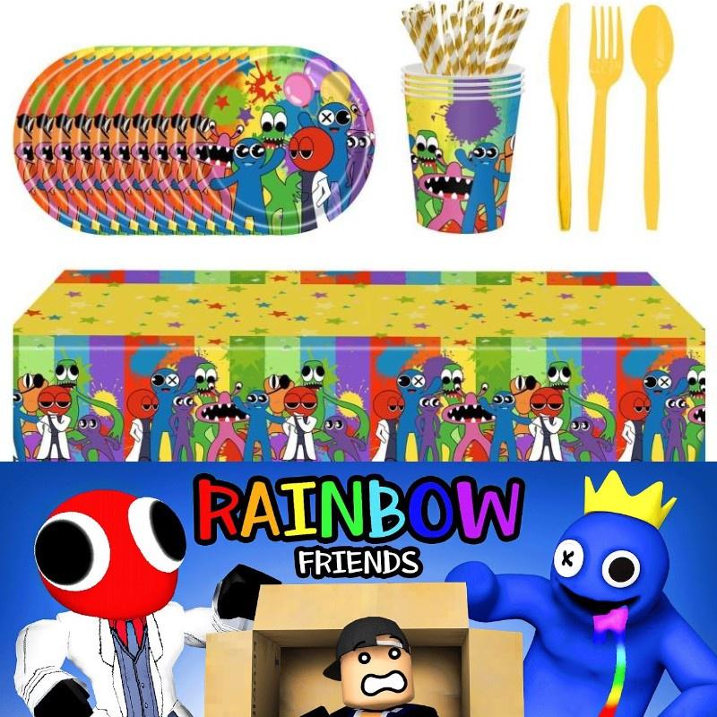 Rainbow Friends Party Supplies Tableware Balloons For Kids Birthday Decor