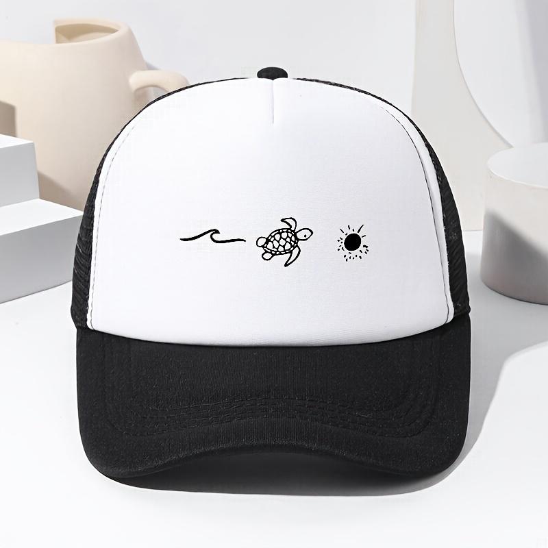 Male and female turtle patterned baseball caps for spring and summer shade, outdoor activities, fishing