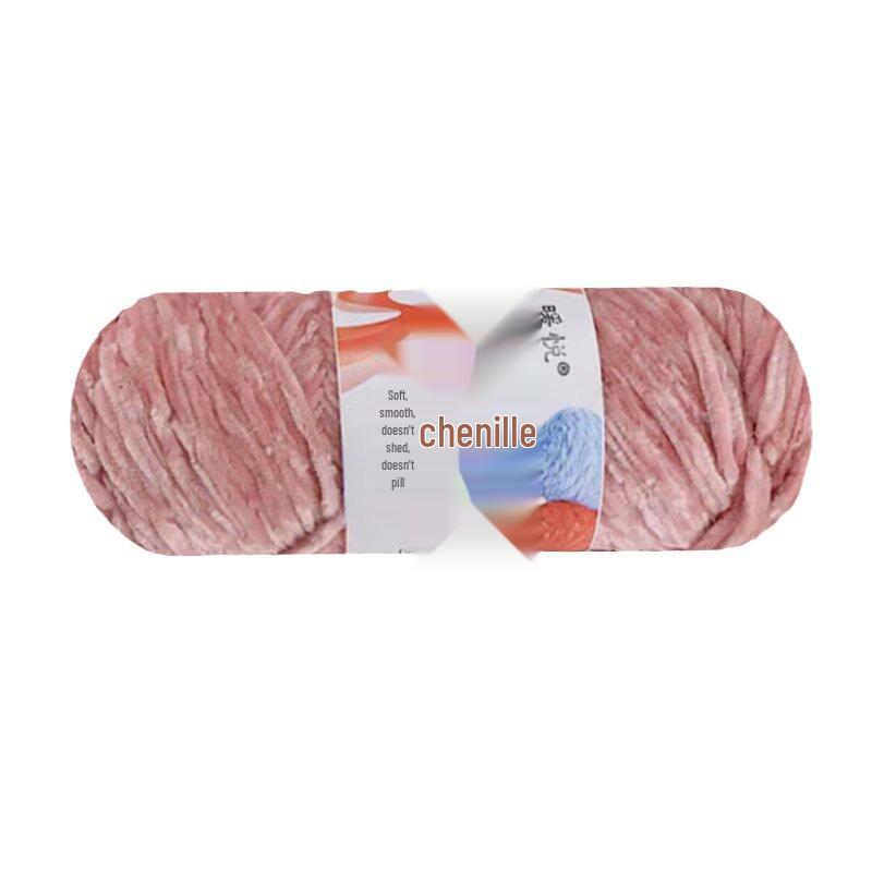 Chenille Golden Velvet Yarn - All-Polyester Glossy Crochet Yarn for Shoes