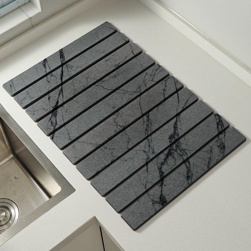 Foldable Stone Dish Drying Mat Absorbent Placemat Multifunctional Dish Drainer Mat  Sink