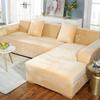 Simple Solid Color Plush Surface Sofa Protection Cover With Anti Slip Strip For Household Protection