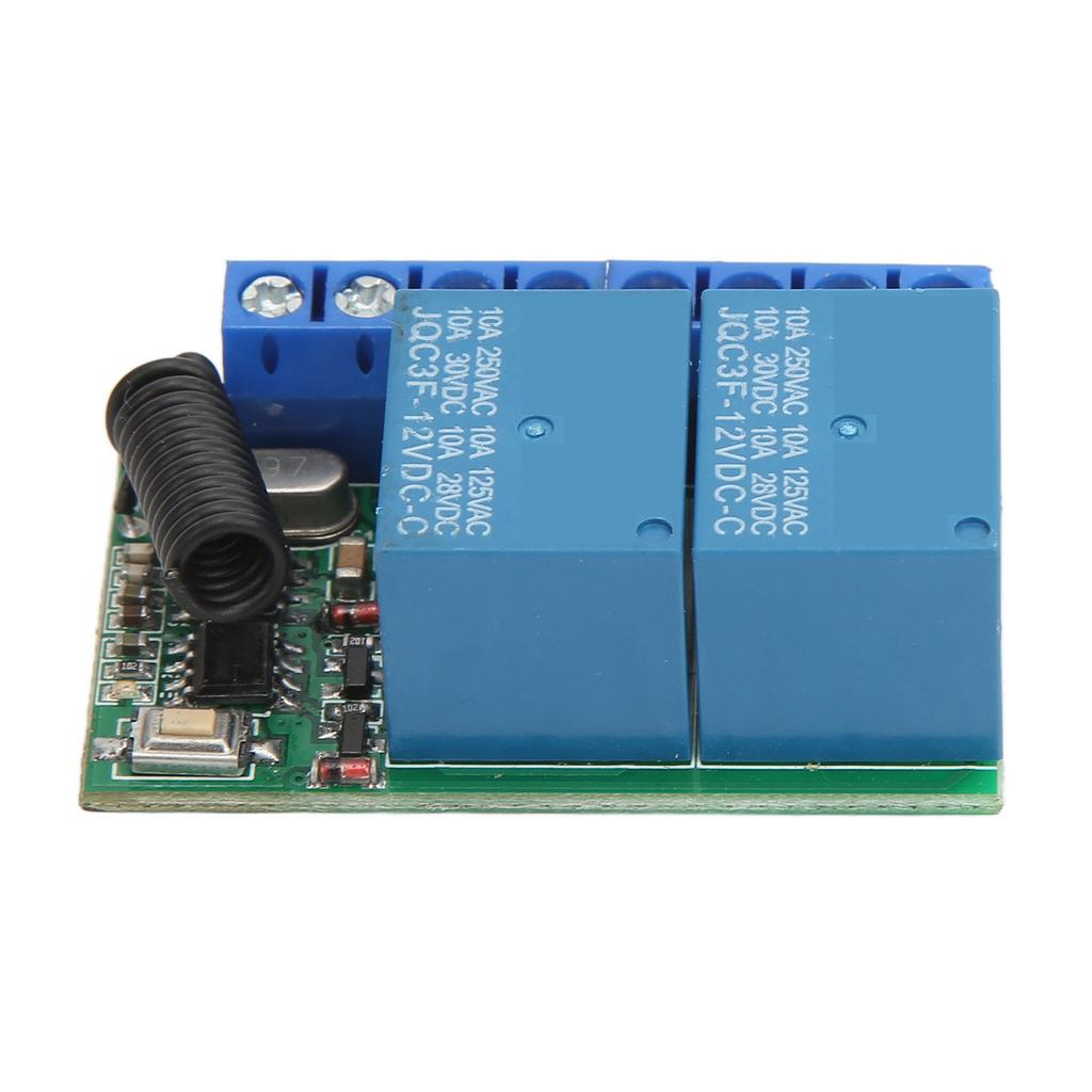 2 Channel Antitheft Alarm Wireless Relay Switch with Remote Control for Home Roller Door Window Motorcycle