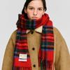 DEPOUND cashmere wool blended check muffler - red