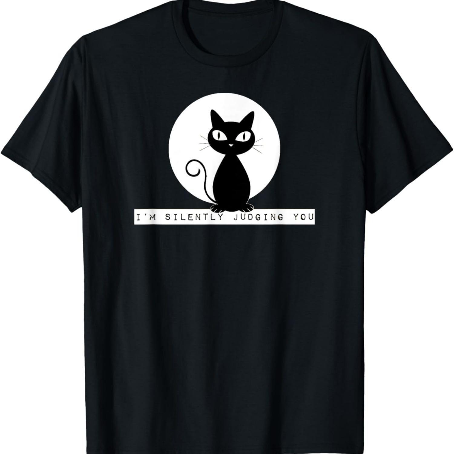 I m Silently Judging You Cat Stare Meme Funny Judgment Stare T-Shirt S