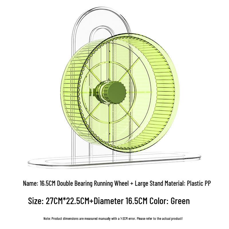 Extra Large Silent Hamster Running Wheel with Stand & Double Bearings - Includes Exercise Flywheel, One-Piece Design, Free Shipping