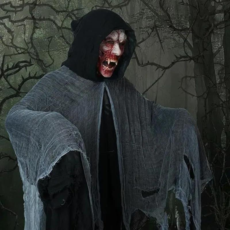 1/2/3PCS Halloween Scary Cloak Cape Costume Skull Zombie Prop for Adults Kid Cosplay Party Haunted House Outdoor Horror Supplies